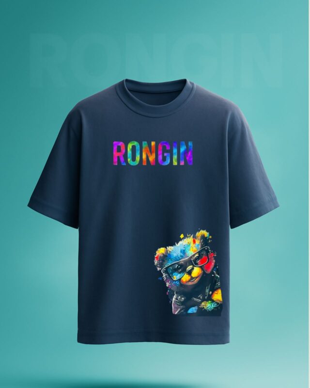 “Black Drop Shoulder T-Shirt Rongin”