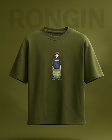 “olive Shoulder Tee Rongin”