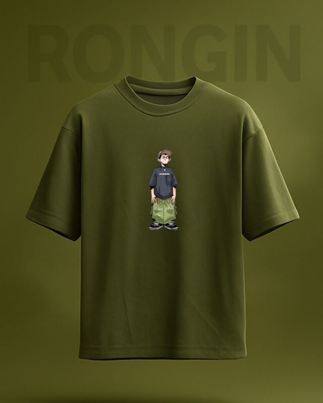 “olive Shoulder Tee Rongin”